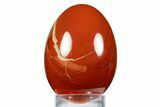 Polished Red Jasper Egg with Agate Seams - South Africa #312684-1